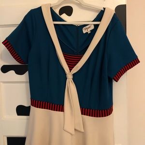 Tatyana 50s sailor pinup flare dress in xxl